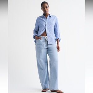 Abercrombie & Fitch Curve Love Low Rise Ultra Loose Drawstring Jean